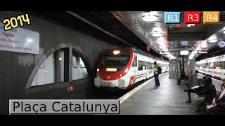 Rodalies Barcelona Plaça Catalunya R1  R3  R4  R12 Renfe 447  Civia 2014 [upl. by Natascha]