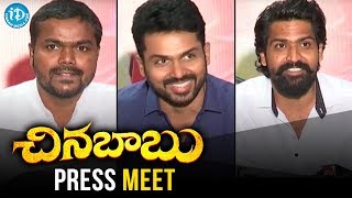 Chinababu Movie Press Meet  Karthi  Sayyeshaa  Sathya Raj  iDream Filmnagar [upl. by Nahshon]