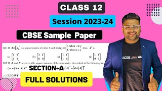 Maths Sample Paper Solutions Class 12 I Session 202324 I Class 12 Maths Sample Paper Solutions [upl. by Ideih269]