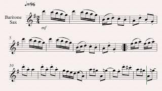 Score Musette in D Major Bach  Baritone Sax [upl. by Sackville98]