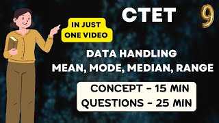 Data Handling and Statistics  Mean median and mode  CTET Maths Paper 2 ctet maths education [upl. by Airitak]