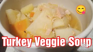 Easy Turkey Veggie Soup made with leftover Turkey leftover turkeyrecipe souprecipe [upl. by Sinai364]