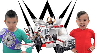 WWE Slambulance Fun With Calvin and Kaison CKN [upl. by Anileba]