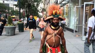 Tribesmen From Papua New Guinea Visit New York City [upl. by Notsag961]