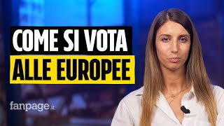 Elezioni Europee 2024 come si vota l8 e 9 giugno scheda elettorale simboli e preferenze [upl. by Suoivatnom]