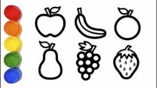 Learn fruits fruits drawing coloring amp painting draw fruits easy [upl. by Cooperstein250]