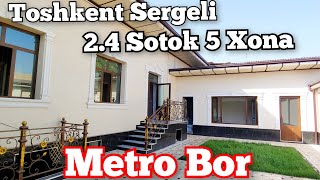 Toshkent Sergeli 24 Sotok 5 Xonalik Hovli Sotiladi Metro Yaqin Narxi 90000 [upl. by Nerdna]