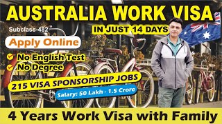 🇦🇺 Get Australia Work Visa Online in 14 Days  215 VISA SPONSORSHIP JOBS  Skill Shortage Visa 🇦🇺 [upl. by Brear]