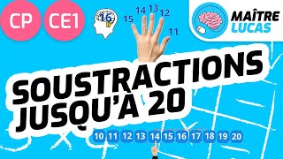 Les soustractions en ligne jusquà 20 CP  CE1  Cycle 2  Maths  Nombre et Calculs [upl. by Eloken820]