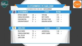 Victorian SubDistrict Cricket Association  South East 2nd XI  Round 8  Elsternwick v Oakleigh [upl. by Zebulen240]