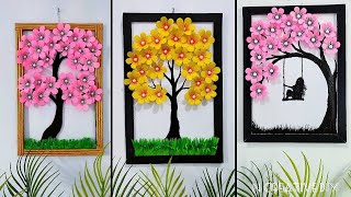 Best paper craft for home decor  Unique Tree wall hanging  Paper flower wall decor  Room decor [upl. by Rodie378]