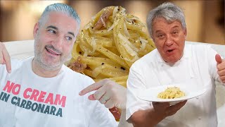 Reacting to my Favorite FRENCH CHEF Making Spaghetti alla CARBONARA ChefJeanPierre [upl. by Ellevel]