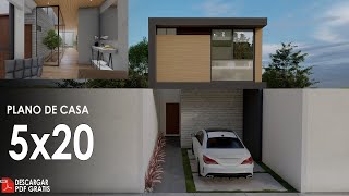 Plano de casa de 5x20 metros [upl. by Ataymik]