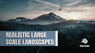 Realistic Large Scale Landscapes in Blender  Breakdown Blender [upl. by Ruckman540]