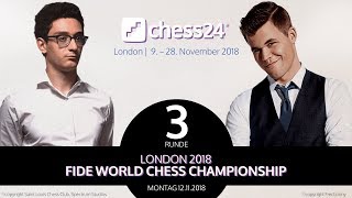 Analyse der 3 Partie – SchachWM 2018  Caruana  Carlsen [upl. by Julio570]