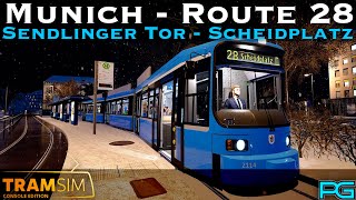 TramSim Munich  Route 28  Sendlinger Tor to Scheidplatz  R22b [upl. by Ramak93]