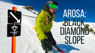 Black Diamond Slope The Steepest Slope in Arosa [upl. by Aggri]