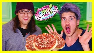 MAKING CANDY PIZZA w Drew Monson  YUMMY NUMMIES [upl. by Risan]