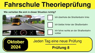 🚘 Führerschein Theorieprüfung Klasse B 🚗 Oktober 2024  Prüfung 8🎓📚 [upl. by Solomon]