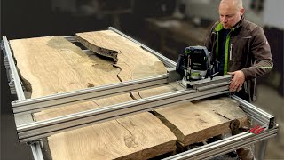 Milling LUMBER How to Flatten Wood Slabs TOT ROUTER SLED [upl. by Pamela]