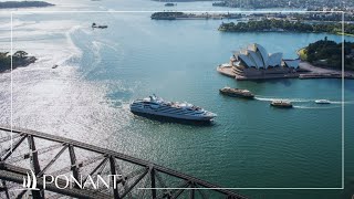 Nos croisières en Australie voyage en drone dans la baie de Sydney  PONANT [upl. by Jaret762]