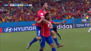 ⚽🇨🇱 Gol Jean Beausejour  Chile 31 Australia Mundial Brasil 2014 [upl. by Alohcin]