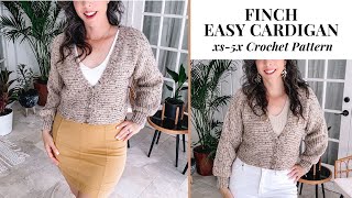 Finch Crochet Cardigan Video Easy Construction amp Size Inclusive [upl. by Mizuki405]