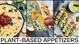 Vegan Appetizer Recipes for Parties 🌱🎉 Spinach Artichoke Dip Chickpea Taquitos and more [upl. by Enomar]