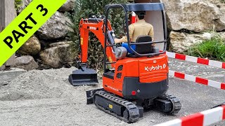 Gas station cistern replacement RC excavator Kubota Hutter U17 Liebherr A918 Scania CAT Part 3 [upl. by Chase563]