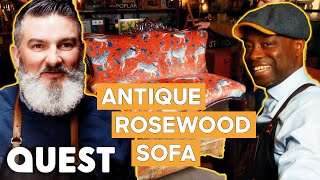 It Takes Two To Restore An Antique Rosewood Sofa To Its Former Self  Salvage Hunters The Restorers [upl. by Teodoro]