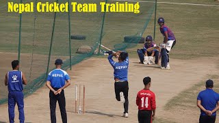 Nepal Cricket Team Training for T20 World Cup  Anil Kumar Sah hitting Sixes of Lalit [upl. by Anaid912]