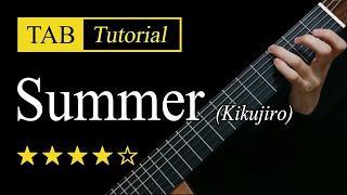 Summer Kikujiro  Guitar Lesson  TAB [upl. by Odranoel]