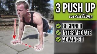 How To Do A Push Up Correctly For Beginners To Advanced 3 PROGRESSIONS  LiveLeanTV [upl. by Aillemac]