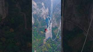 Zhangjiajie Grand Canyon Glass Bridge Bungee Jump [upl. by Ed]