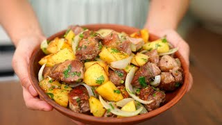 Шашлык больше не нужен САМОЕ вкусное МЯСО с картошкой на сковороде Вариация грузинского Оджахури [upl. by Siegfried]