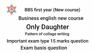 BBS 1st year Only daughter question answer  Link on description and comment [upl. by Nerra92]