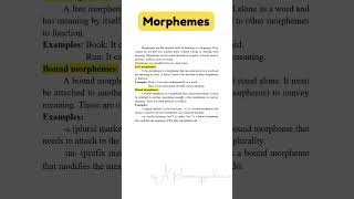 Morphemes Language and Linguistics Instant Essay Exam Success ARsummaryguidance shorts Viral [upl. by Earley]