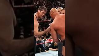 Stone Cold vs Mr McMahon one arm tied stonecold brocklesnar therock wwe ufc mma [upl. by Nnaillek]