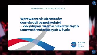 O demokracji bezpośredniej  Rafał Piech  Polska Jest Jedna  Lista nr 7 w wyborach 2023 [upl. by Leissam557]