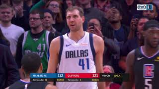 Doc Rivers stops game so Los Angeles Clippers fans can show respect to Dirk Nowitzki [upl. by Ahsitel161]