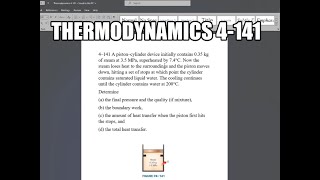 Thermodynamics 4141 A piston–cylinder device initially contains 035 kg of steam at 35 MPa [upl. by Nagrom]