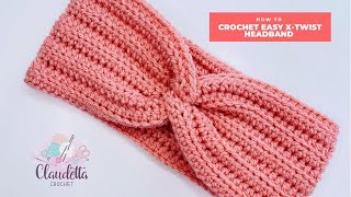 CROCHET XTwist Headband  EASY looks like knitted [upl. by Lirrehs]