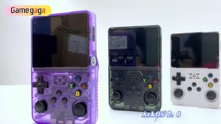 Game gaga R36S Handheld Game Console 8 Colors ArkOS 20 Retro15000 Games [upl. by Yddor]