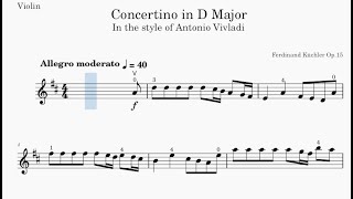 Kuchler Concertino Op 15 First Movement For Violin and Piano Slow Practice Video [upl. by Ahsimek]