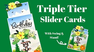 Triple Tier Slider Cards NO DIES NEEDED [upl. by Jacklin37]