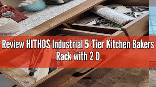 Review HITHOS Industrial 5Tier Kitchen Bakers Rack with 2 Drawers Microwave Oven Stand with Storag [upl. by Adnoloy]