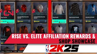 NBA 2K25 Rise vs Elite Affiliation Rewards and Shop Showcase [upl. by Auohs556]