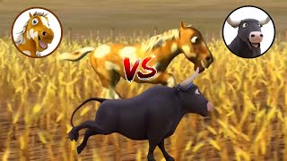 🐴🐂PERCHERON VERSUS EL TORO NEGRO EL JUEGO DE CARRERAS NO CREERÁS EL INCREÍBLE y EMOCIONANTE FINAL😲 [upl. by Einner806]