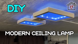 Create Your Own Modern LED Ceiling Lamp Easy DIY Project [upl. by Ahsuoj]