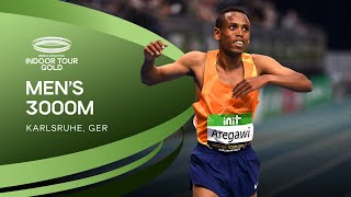 Aregawi runs 72620 5th fastest time ever to win 3000m  World Indoor Tour Gold Karlsruhe 2022 [upl. by Nnaytsirk107]